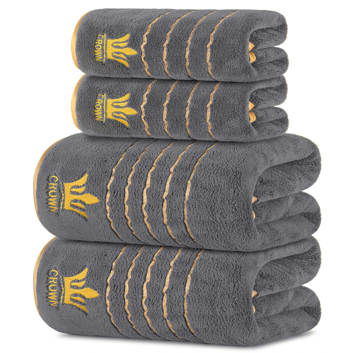 4‑Piece Towel Set, 2 Bath Towels + 2 Hand Towels , Soft & Comfortable, High Water Absorbency, Bathroom Towels