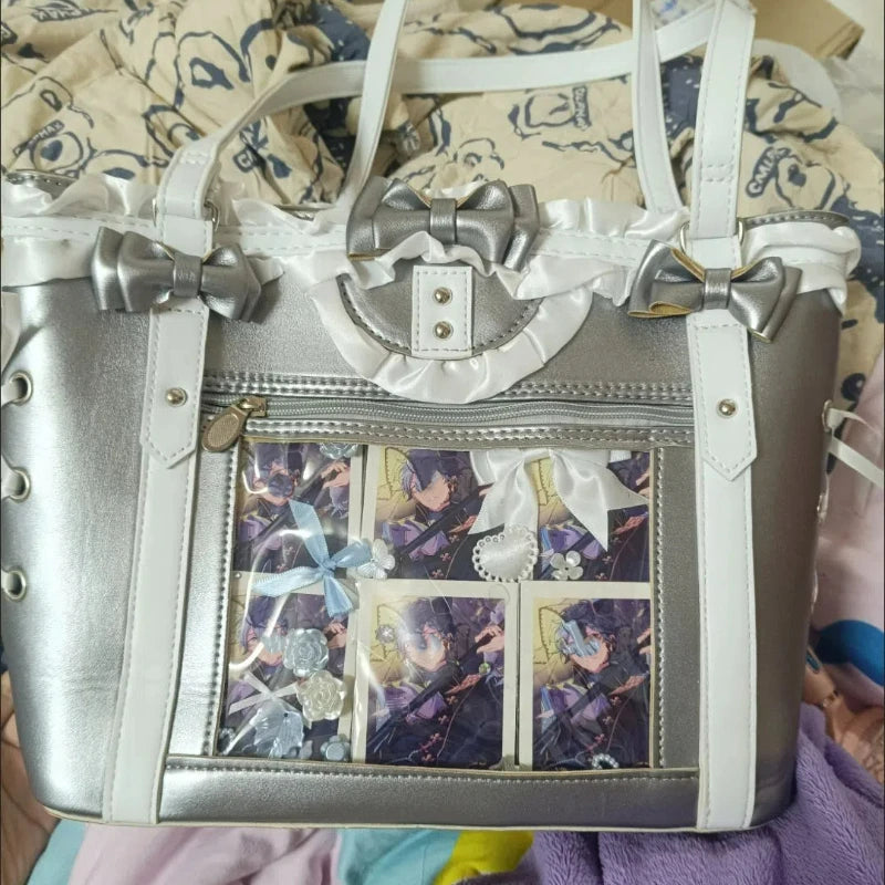 Y2K Ulzzang Ita Bag For Women Large Capacity Bow Tote