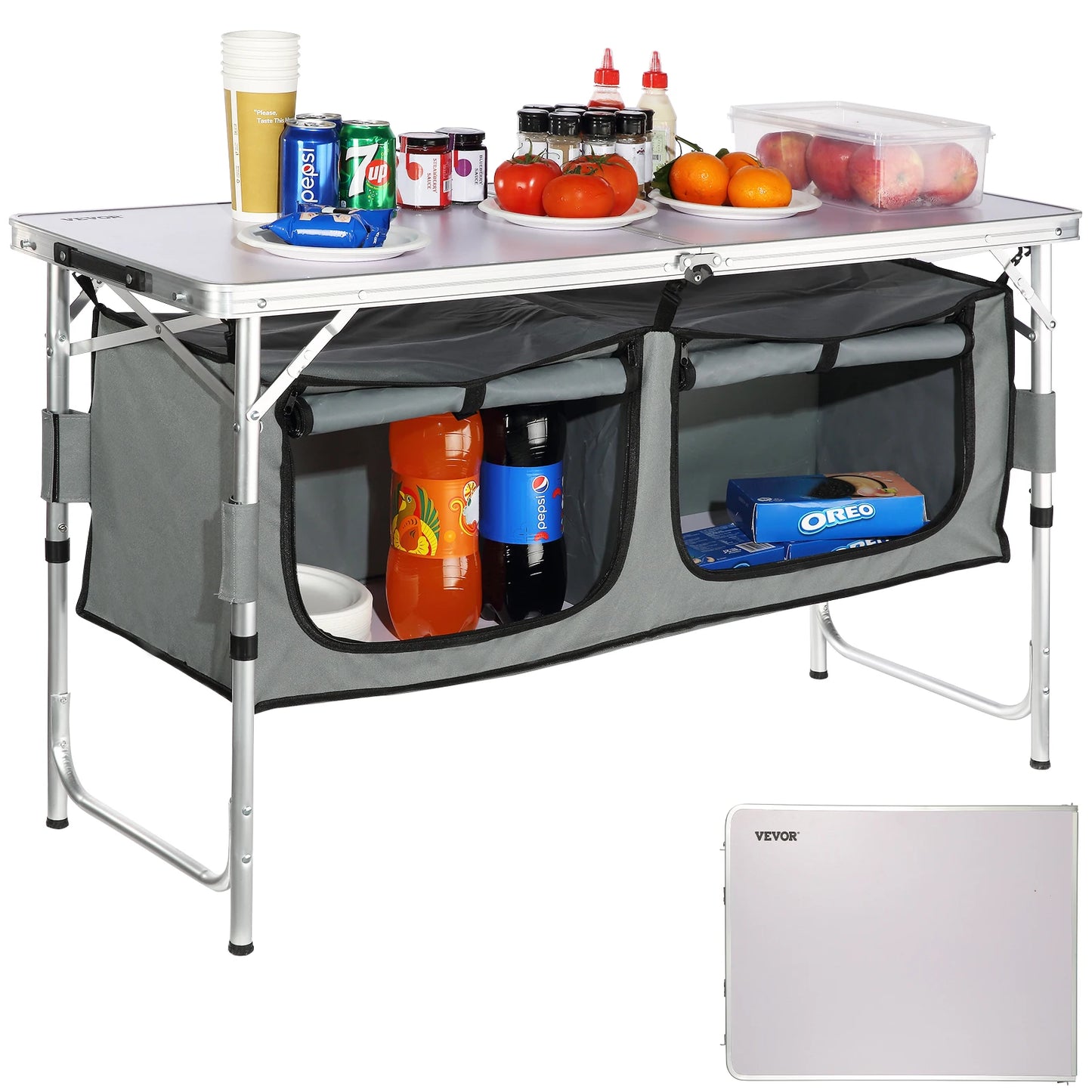VEVOR MDF Camping Kitchen Table Folding Outdoor Prep Station