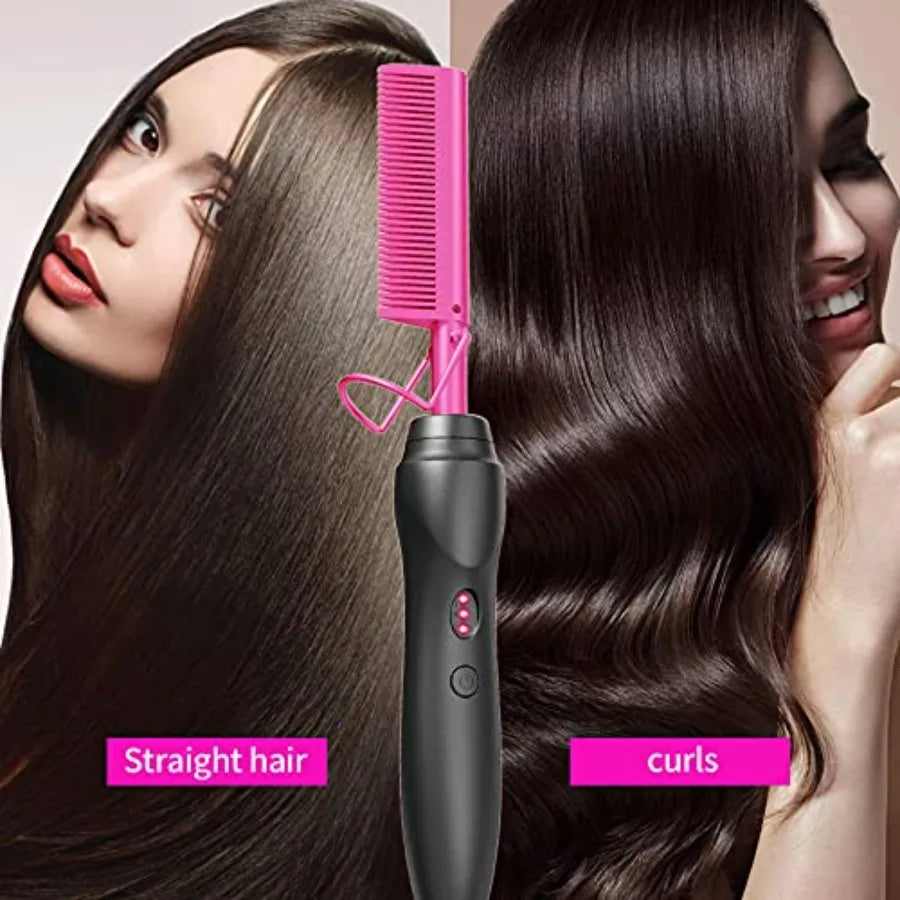 Ceramic Electric Hot Comb Straightener For Natural Hair Beard
