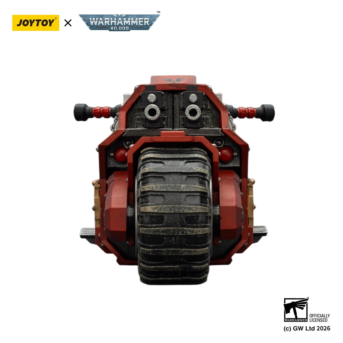 JOYTOY Warhammer 40K 1/18 Action Figure Blood Angels Raider-pattern Combat Bike with twin-linked bolt rifles Model