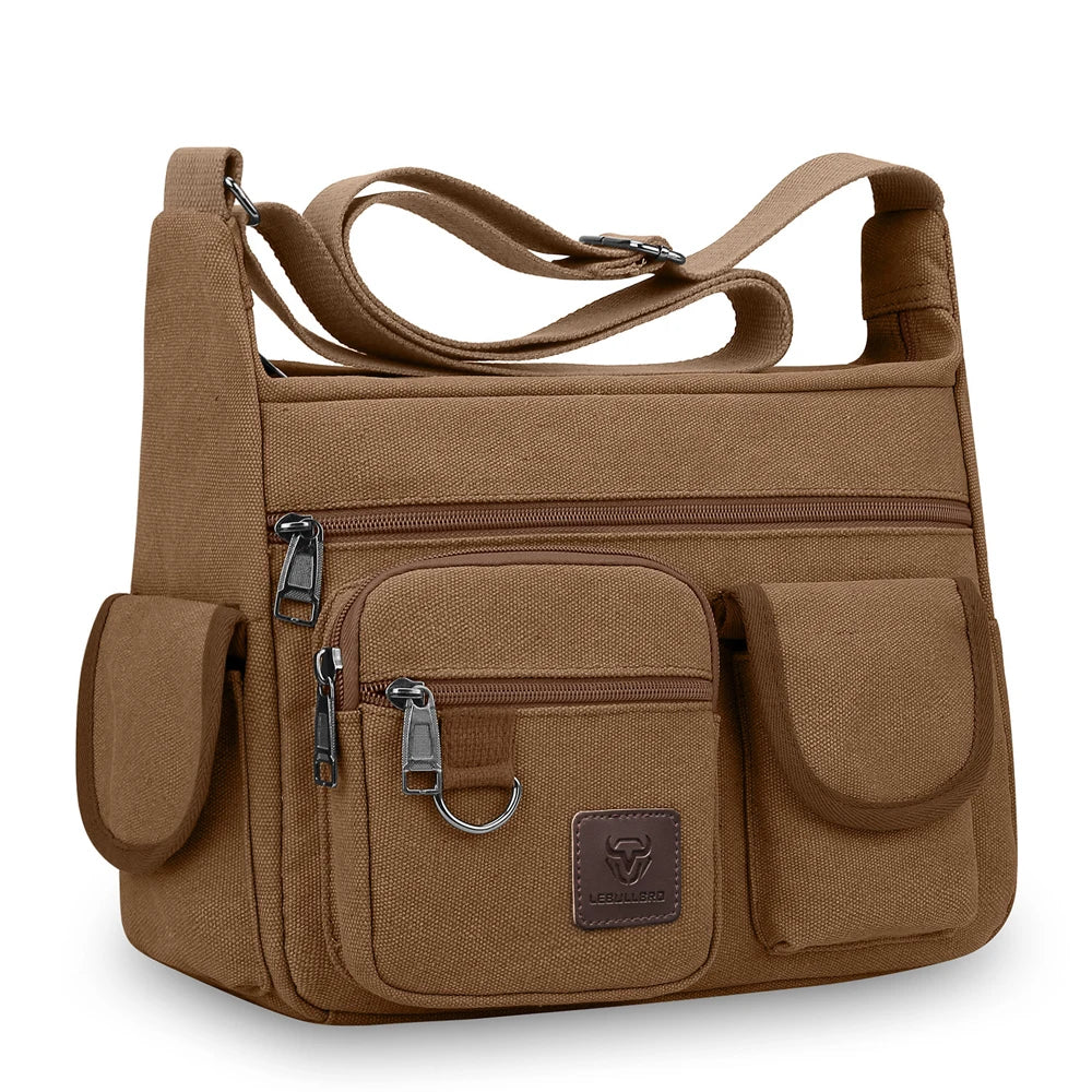 Men Retro Canvas Messenger Bag For School And Everyday Use