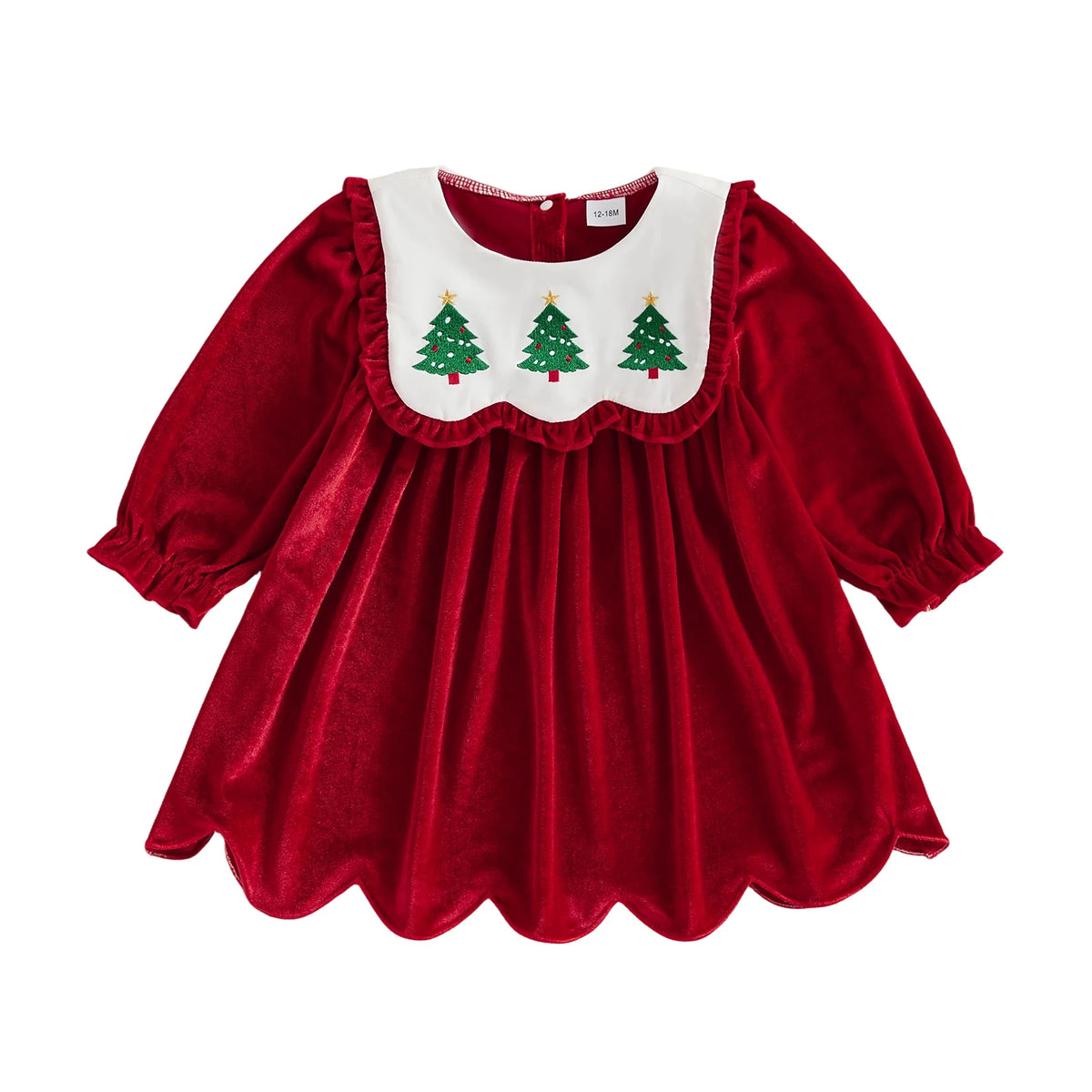 Girl Christmas Toddler-Baby Crew Toddler Baby Girl Dress Embroidery Baby Baby Girl Toddler Baby Girl
