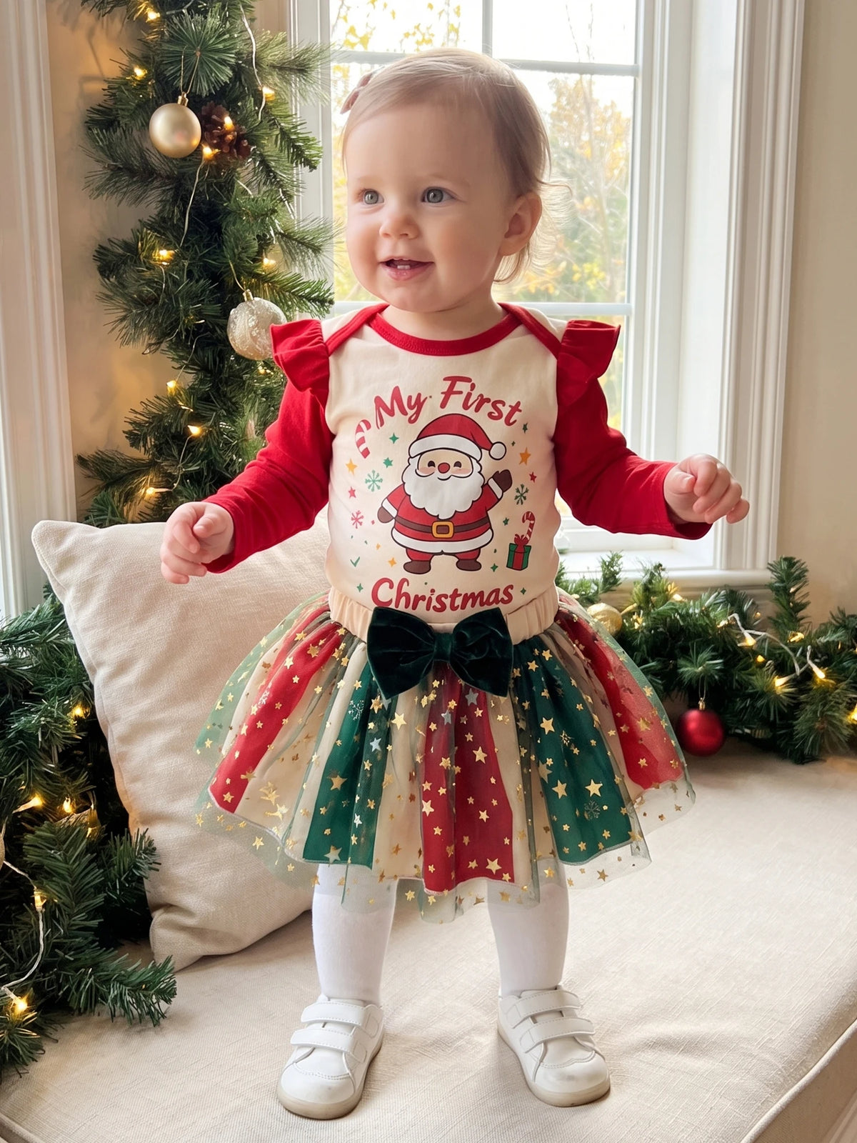 Girls Romper Claus Santa Sleeve Santa Claus Christmas Outfit Long Baby Girls Christmas Baby Girls Baby Girls Christmas