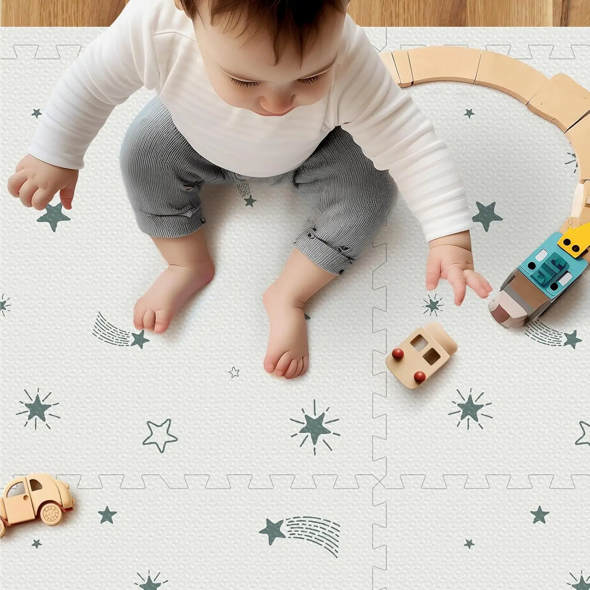 Baby Foam Play Mat, 72x48 Crawling Mat, Floor Mats for Kids for Baby with Interlocking Floor Tiles, Toddler Play Mats for Indoor