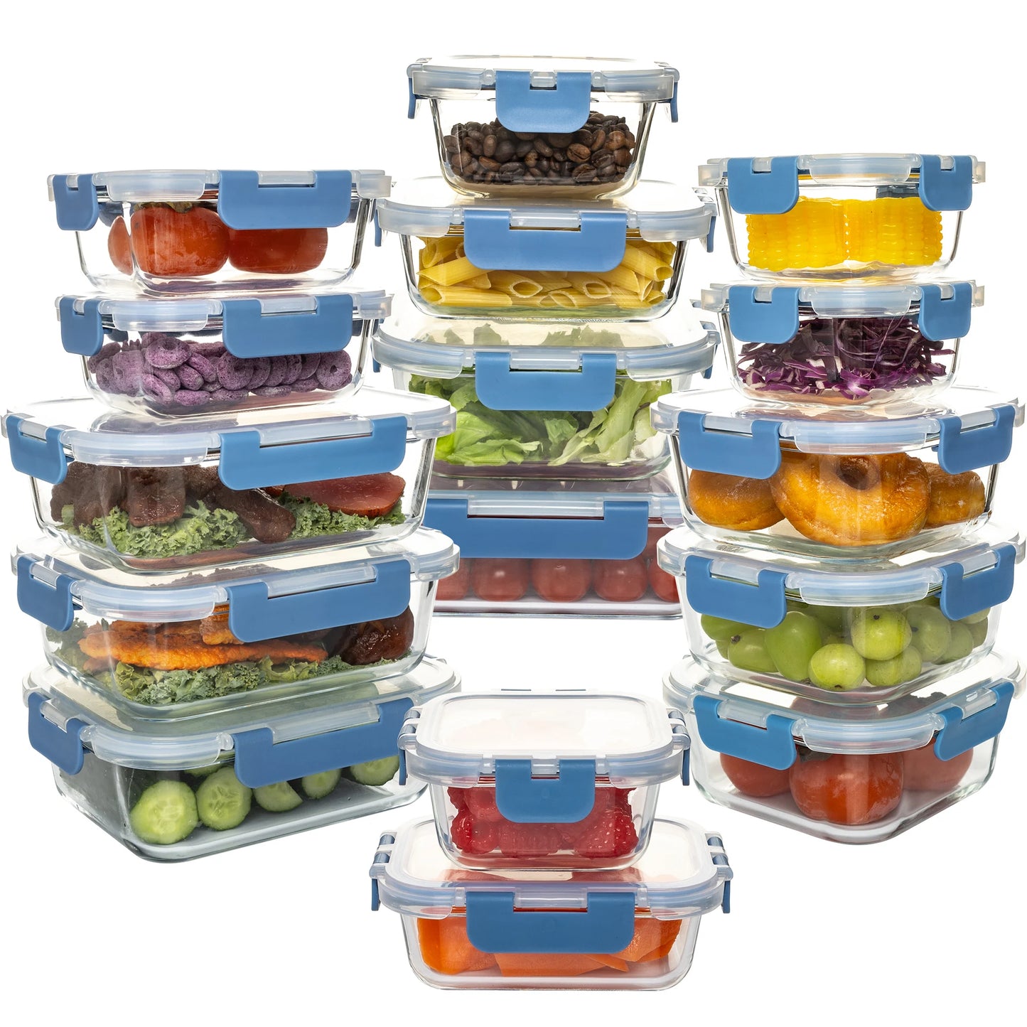 Glass Food Storage Containers Set Leakproof Airtight BPA Free