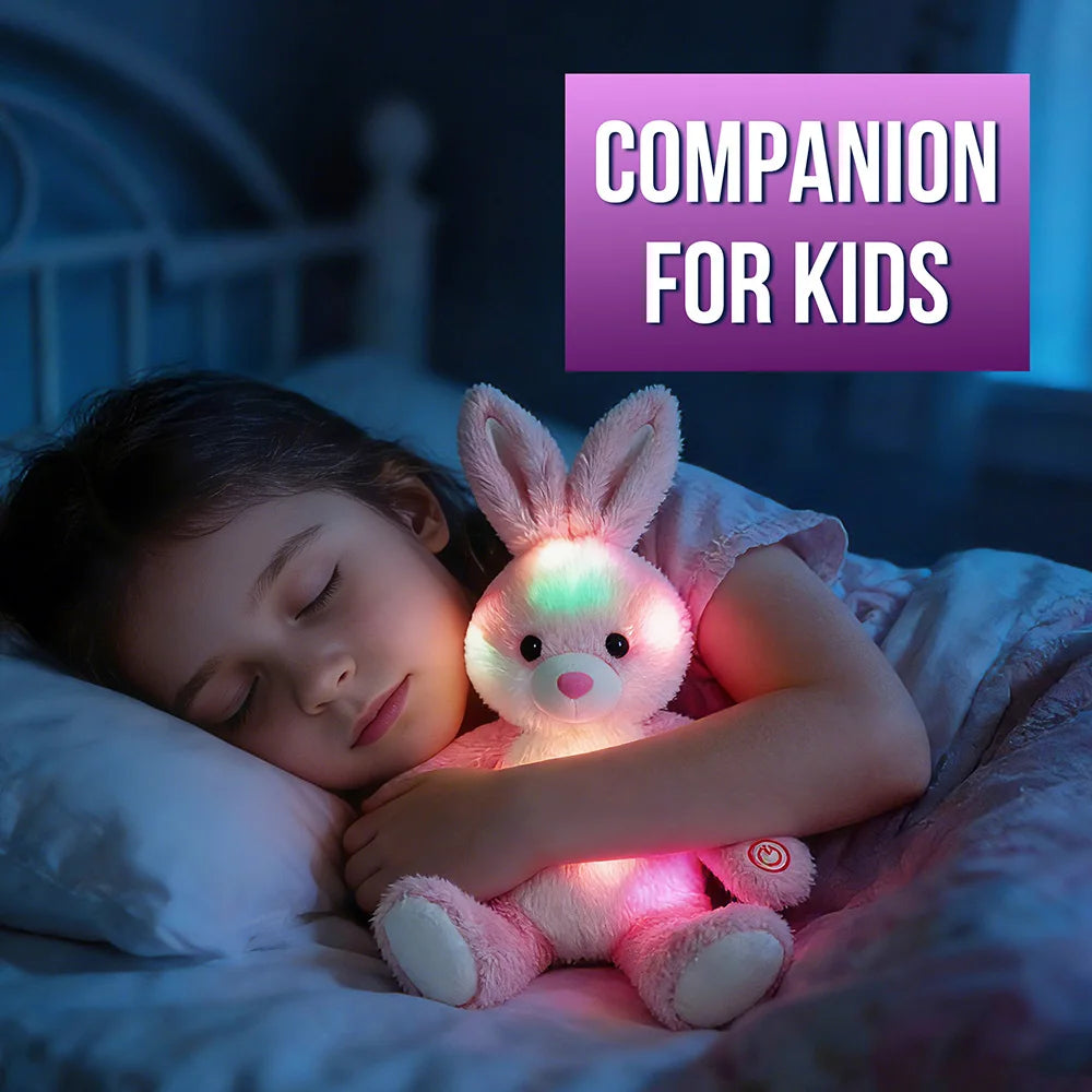 30cm Light up Rabbit Stuffed Animal Plush Toy Glowing Bunny Gift for Girls Boys Kids