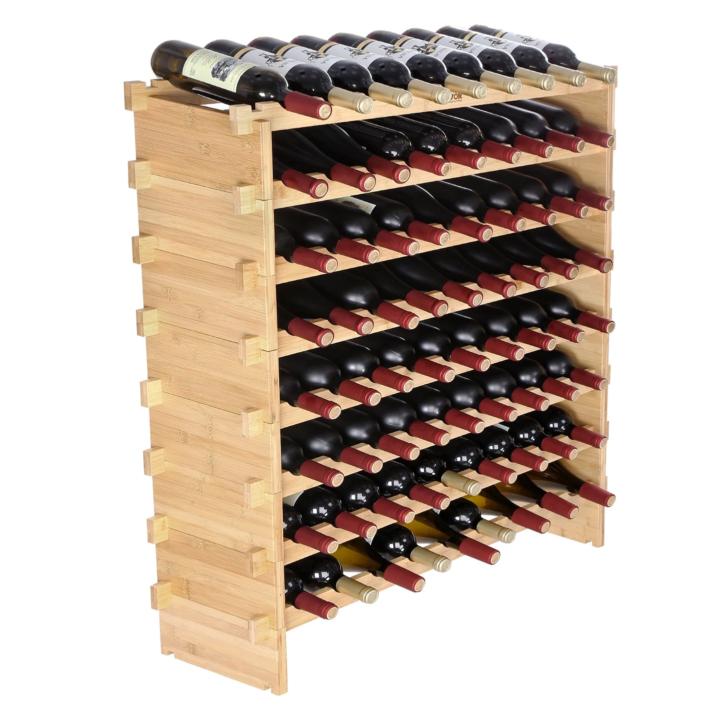 Succebuy Modular Bamboo Wine Rack For Cellar Storage