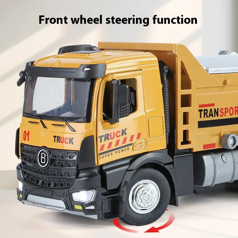 Diecast Dump Truck Model With Lights And Sounds Toy