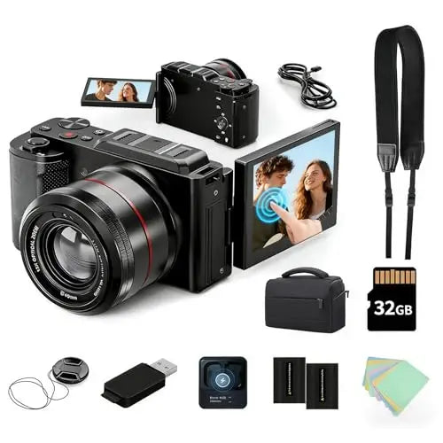 5K Digital Camera for Photography,5K 64Mp with 16X Optical Zoom,5K Uhd Video Youtube Vlogging Camera with Autofocus & Manual Focus