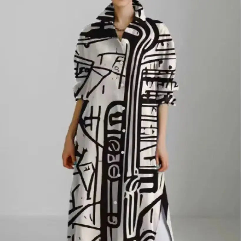 Geometric Print Sleeveless Maxi Dress With Decorative Bow
