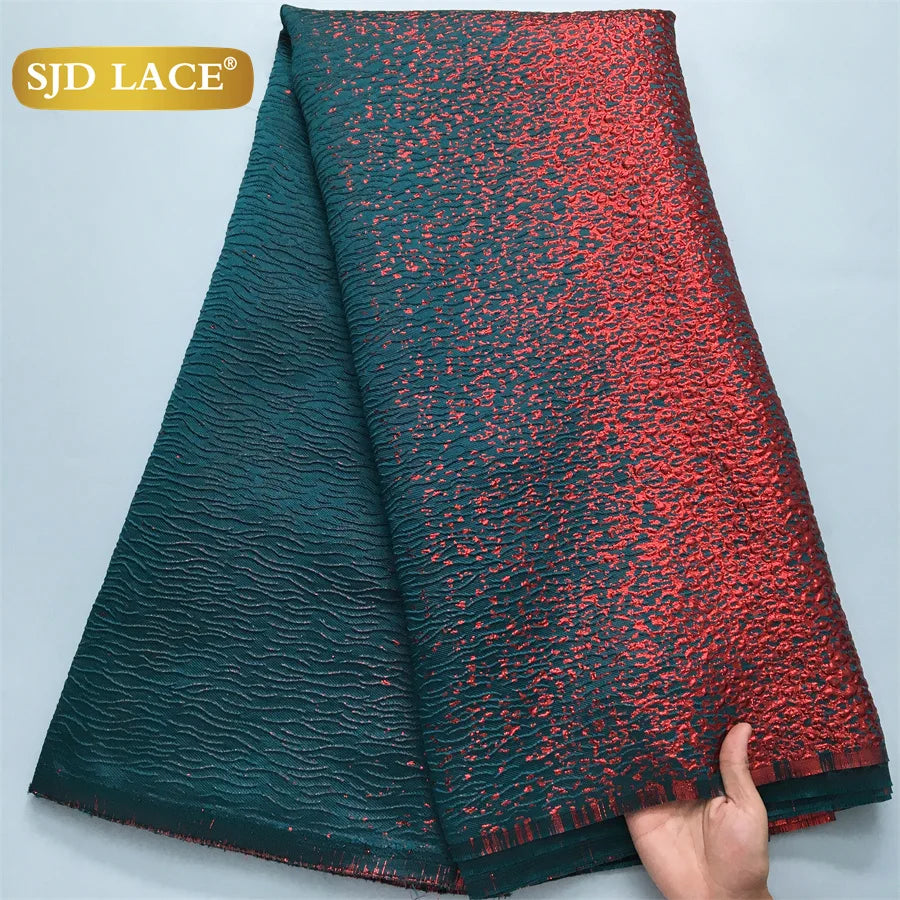 Nigerian Brocade Lace Damask Fabrics African Jacquard For Women Dresses