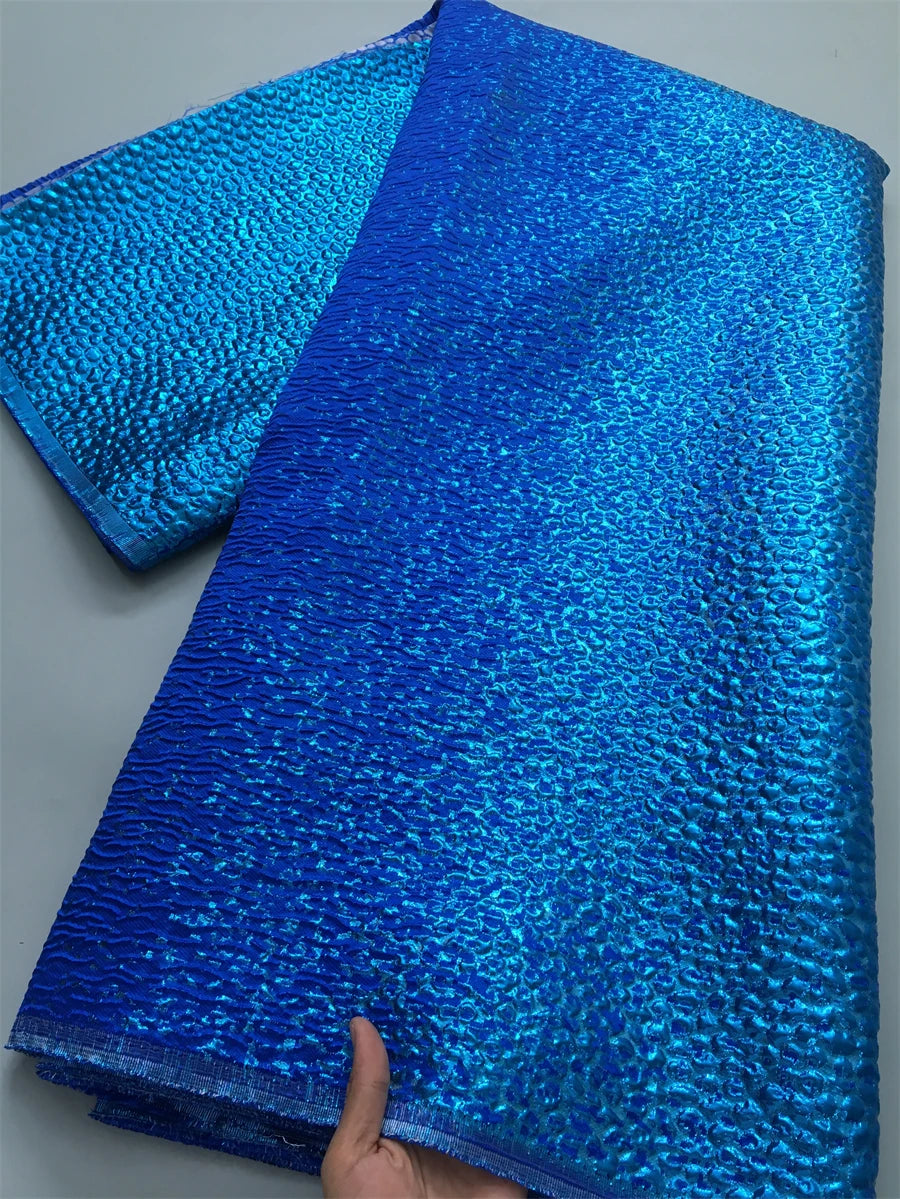 Nigerian Jacquard African Lace Fabric for Women Sewing Projects, High Quality Brocade Material
