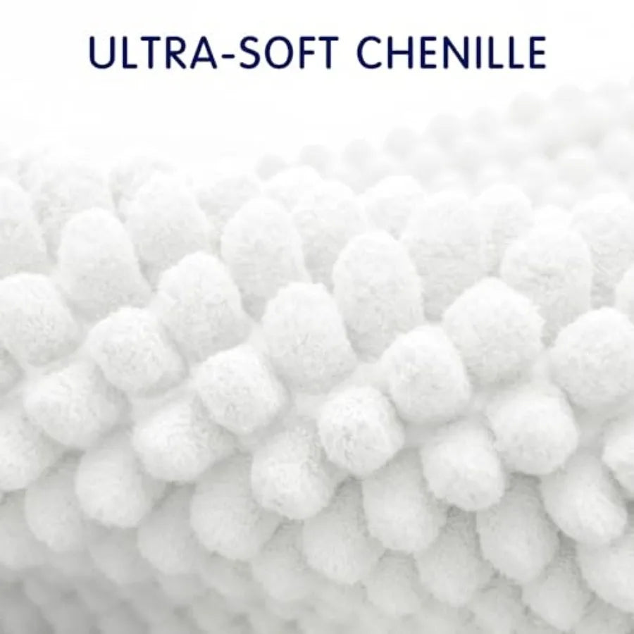 Soft Chenille Bath Rug Machine Washable Quick Dry Shower Mat