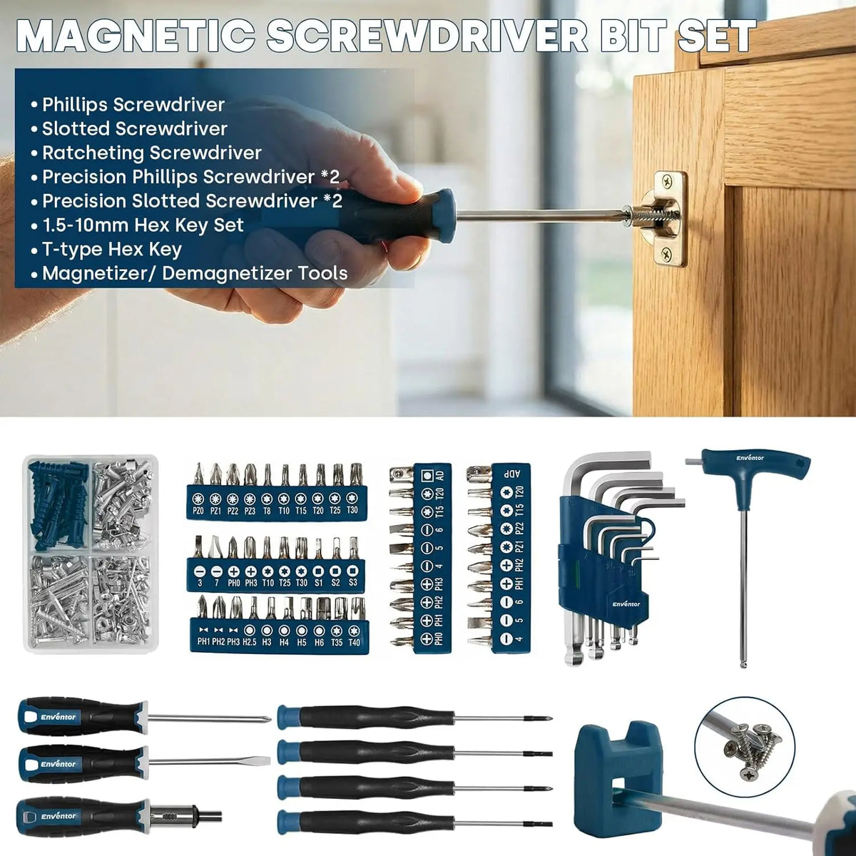 Enventor Home Tool Kit with Toolbox for Repairs and DIY