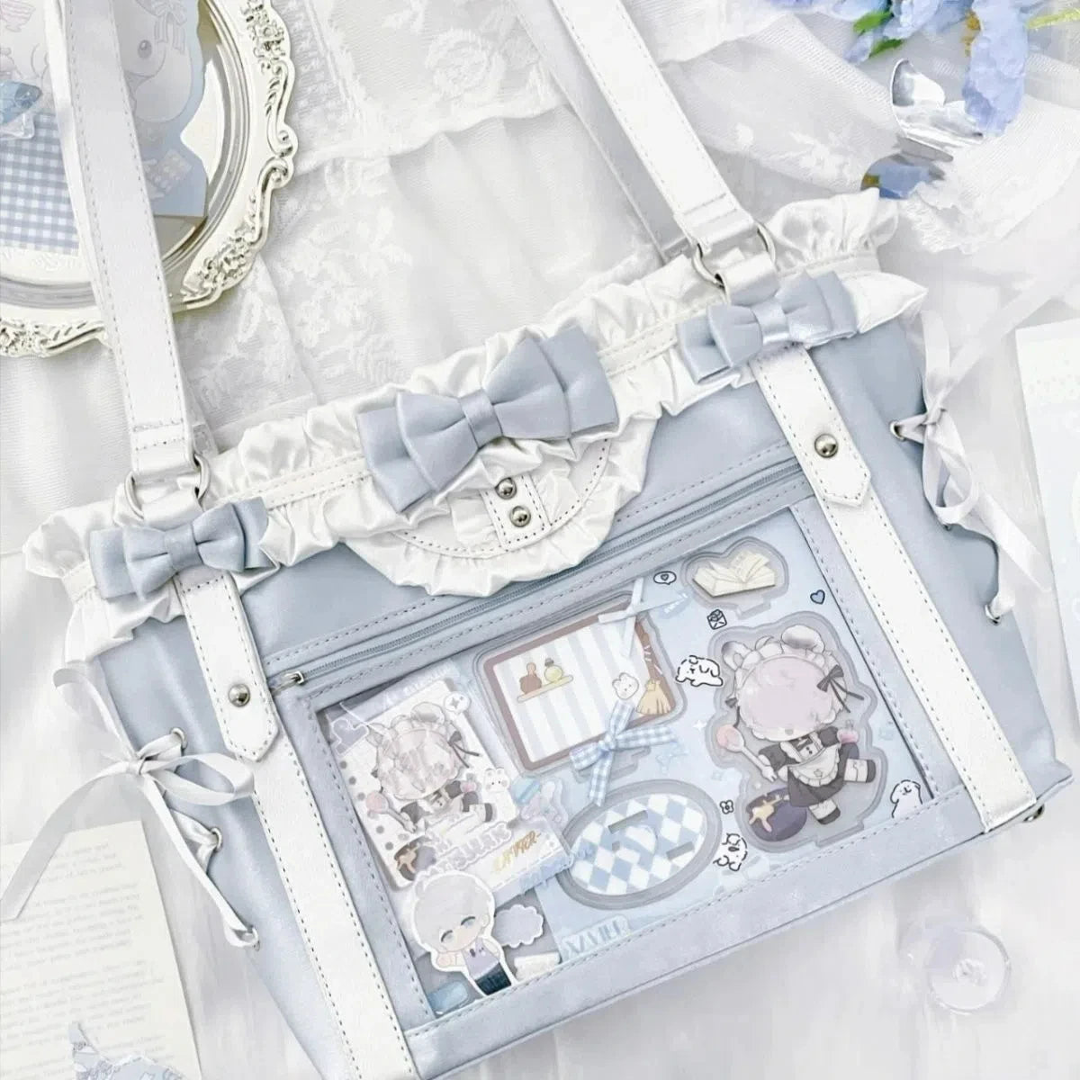 Y2K Ulzzang Ita Bag For Women Large Capacity Bow Tote