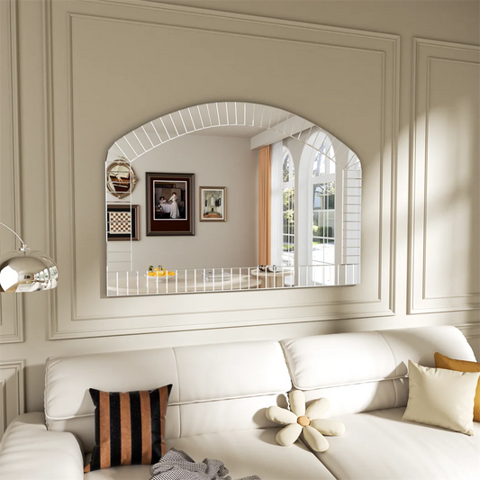 LUVODI Large Wall Mirror Beveled Glass Edge Grecian Venetian Style Home Decorative Full-Length Mirror