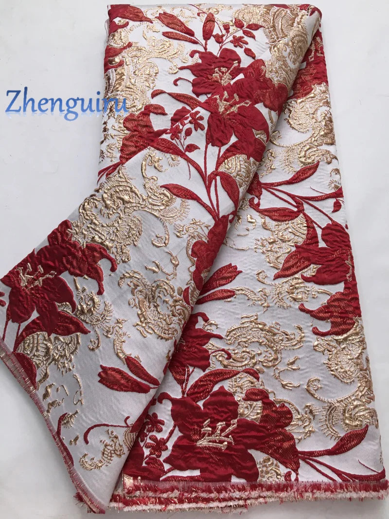 Zhenguiru Navy Blue African Brocade Lace Fabric