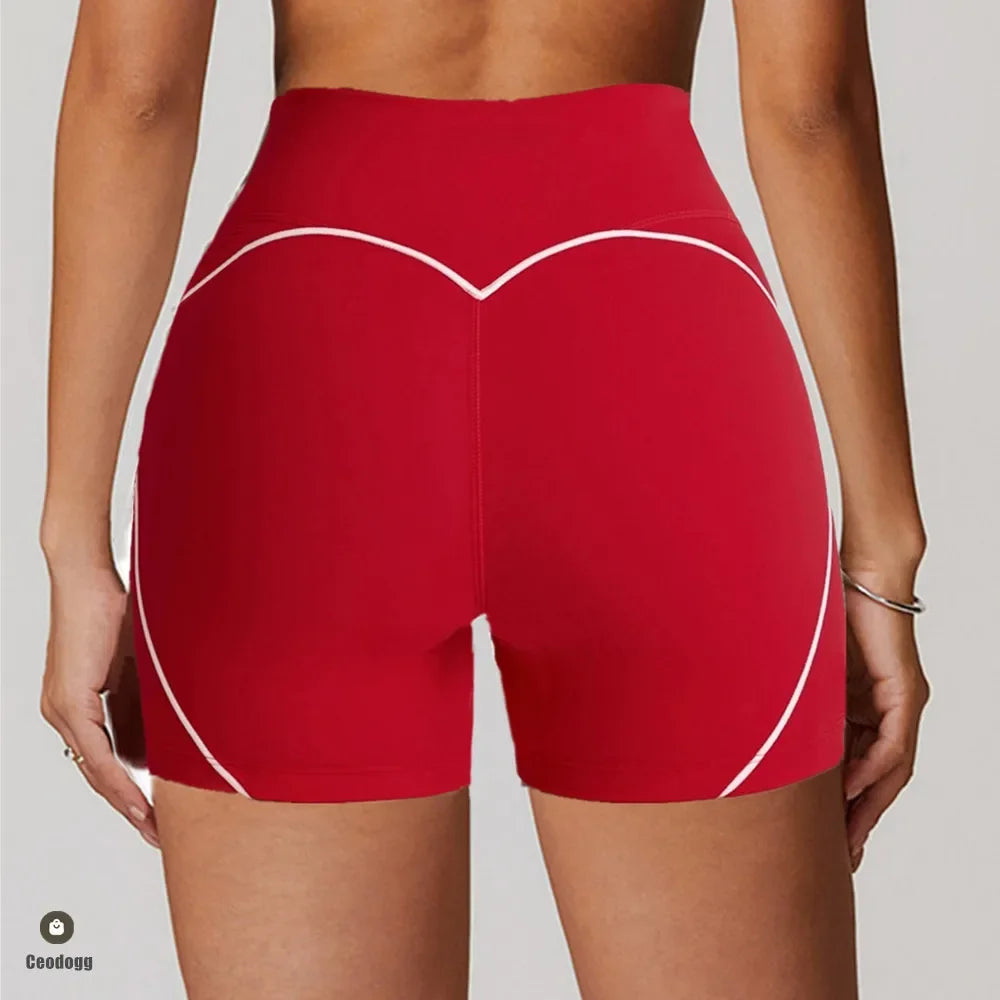 Womens Yoga Shorts High Waist Push Up Tights For Hip Lift Fitness