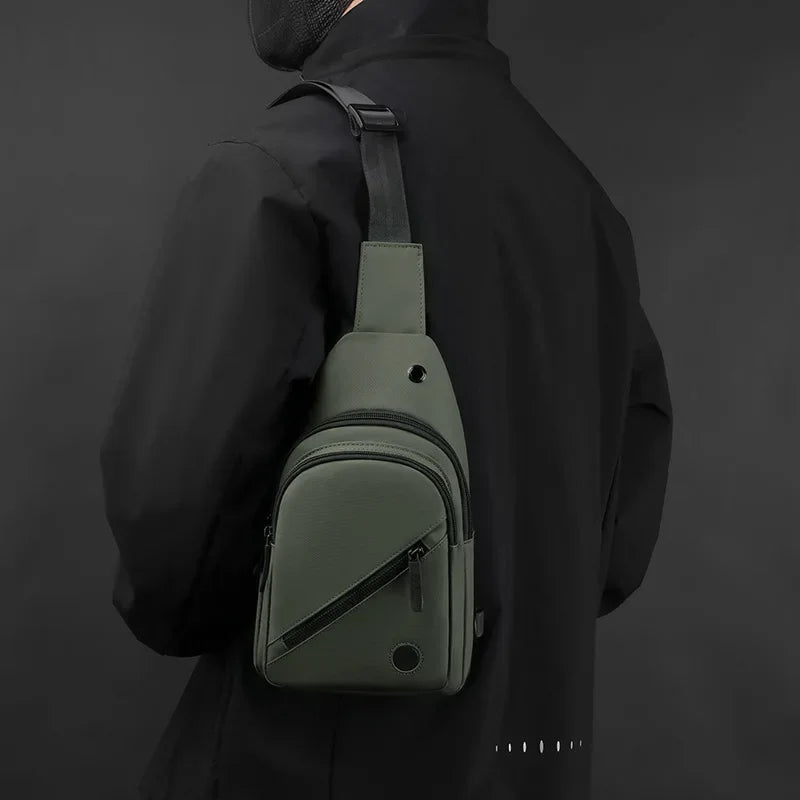 Lightweight Nylon Chest Bag For Men Crossbody Sling Outdoor Use