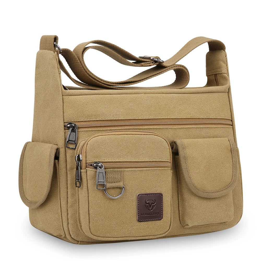 Men Retro Canvas Messenger Bag For School And Everyday Use