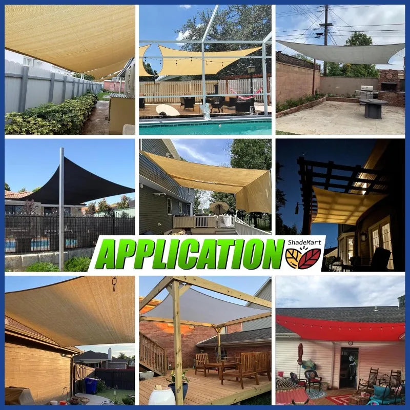 ShadeMart Sun Shade Sail UPF50 Square Canopy Cloth