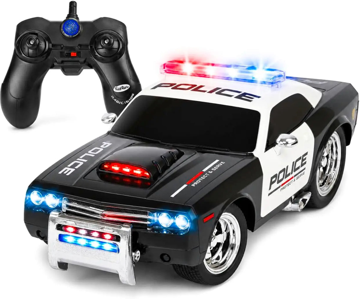 Remote Control Police Car, Rechargeable Toy with Lights and Siren for Kids, Hobby RC Car, Birthday Gift for Boys & Girls Ages 3-12 (3,4,5,6,7,8,9,10,11,12 Year Old)