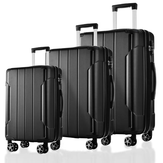 Luggage Set 3 Pcs Hardshell Suitcases, TSA Lock, Lightweight Travel Luggage 20" Carry on 24" 28" Checked for Family Trips