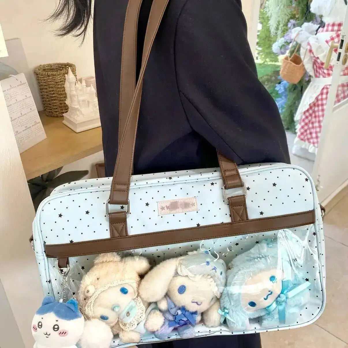 Lace Ita Bag Lolita Shoulder Bag With Transparent Pocket