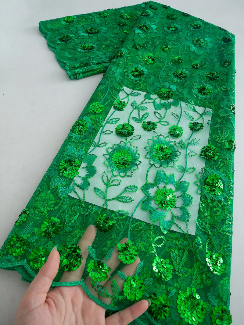 JiaDong Beaded Lace Fabric With Sequins For Party