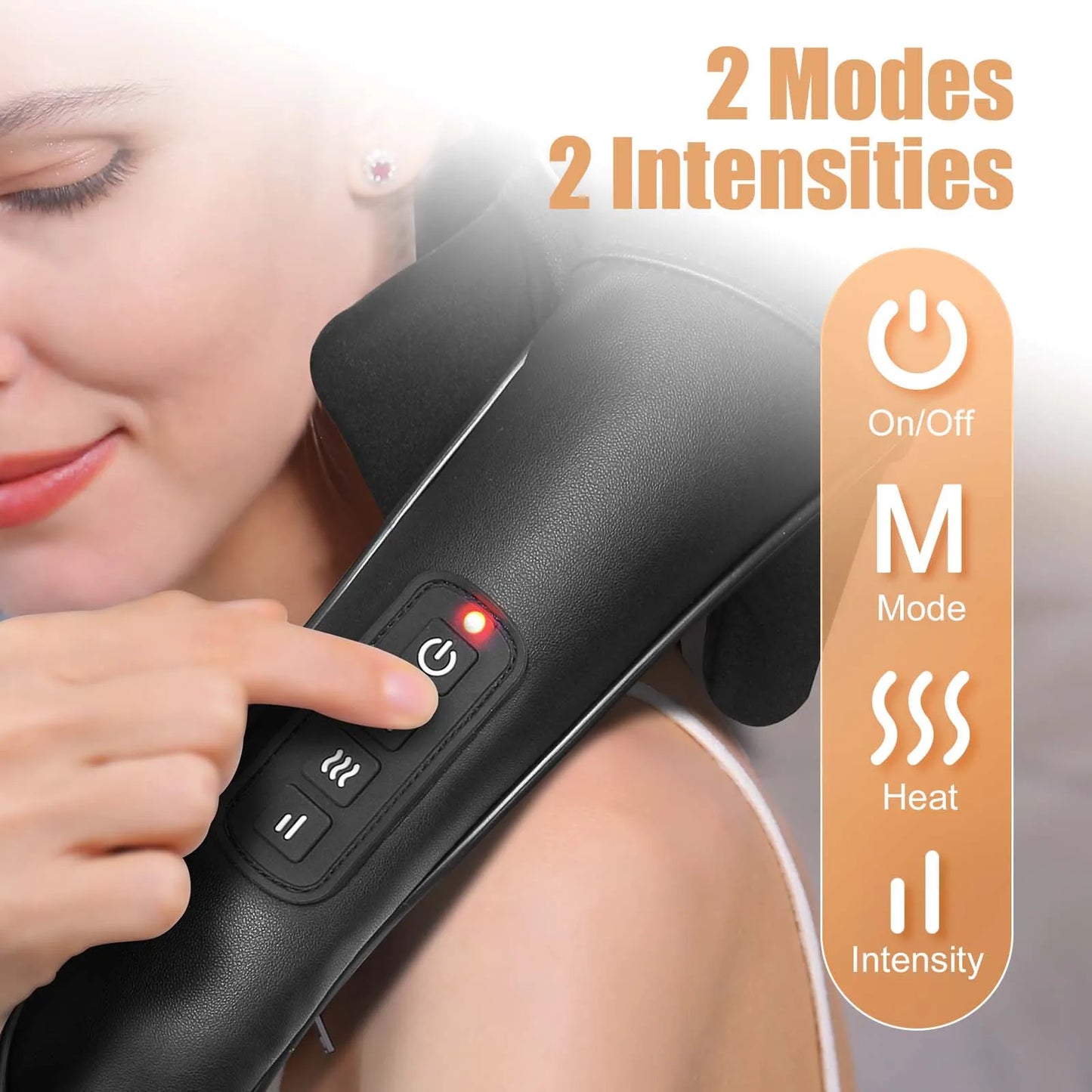 MASGRE Shiatsu Back Neck Massager With Heat 3D Kneading Pillow