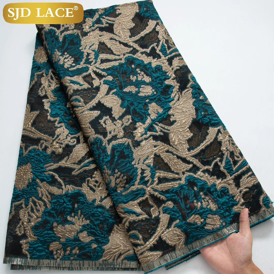 Nigerian Brocade Lace Damask Fabrics African Jacquard For Women Dresses