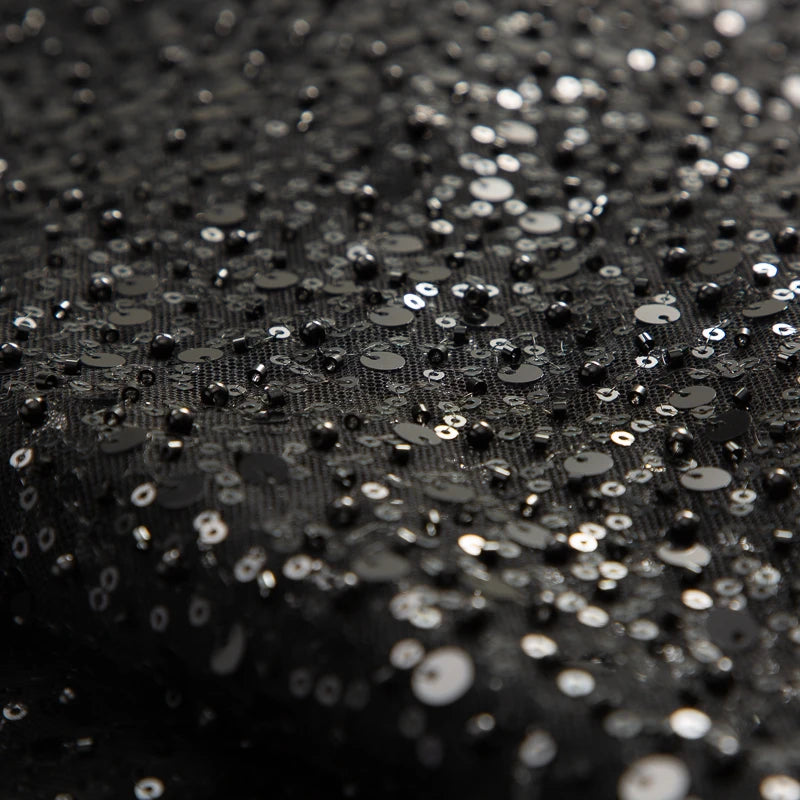 Zhenguiru Heavy Silver Sequin French Tulle Lace Fabric