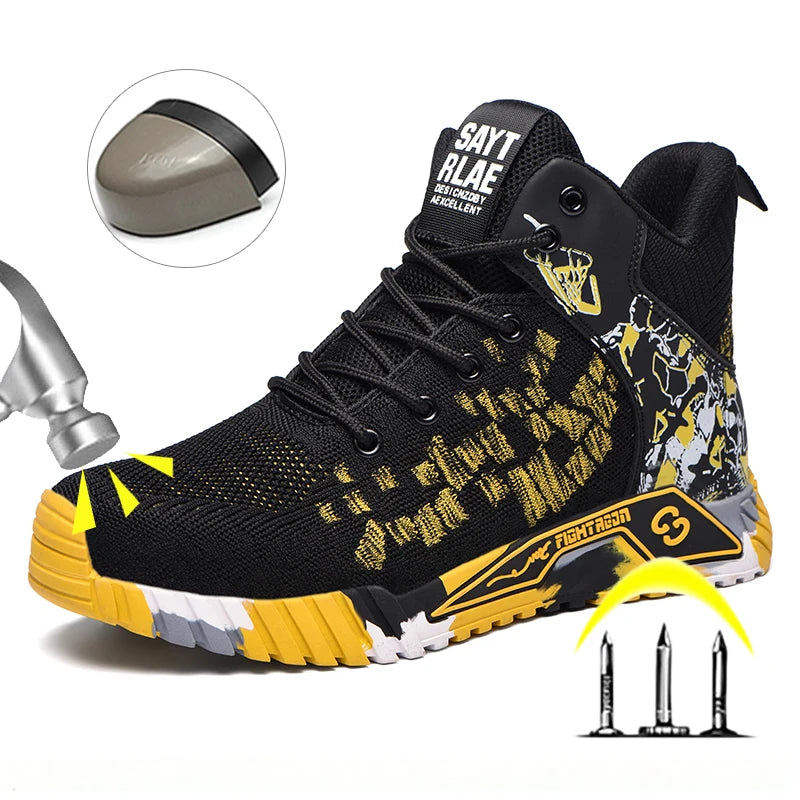 High Top Safety Shoes Men Work Shoes Men Women Work Safety Boots Men's Work Shoes Fashion Security Protective Boots