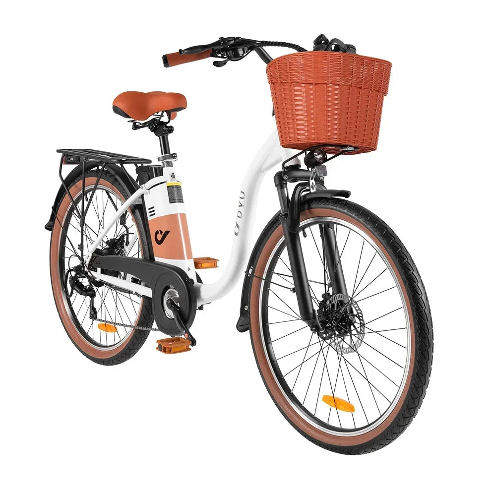 DYU C6 pro Adult Electric Bicycle, 26 Tire  Electric Bike  250W motor city ebike, 36V 15.6AH E-bike,