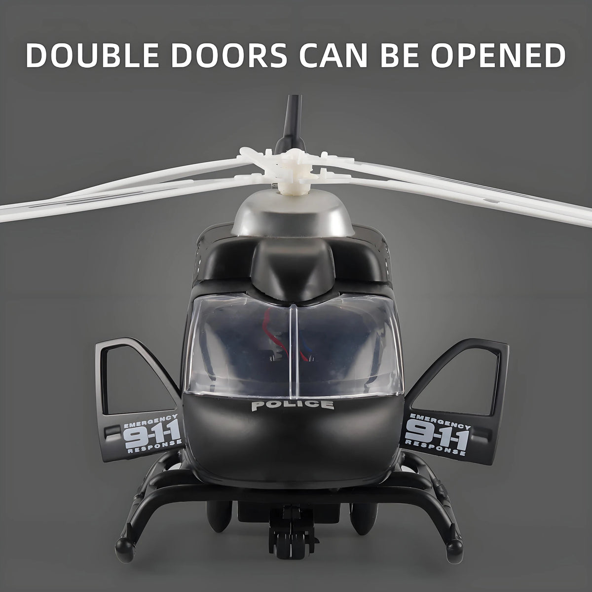 Diecast Military Helicopter Toy with Lights Sound and Rotatable Propeller