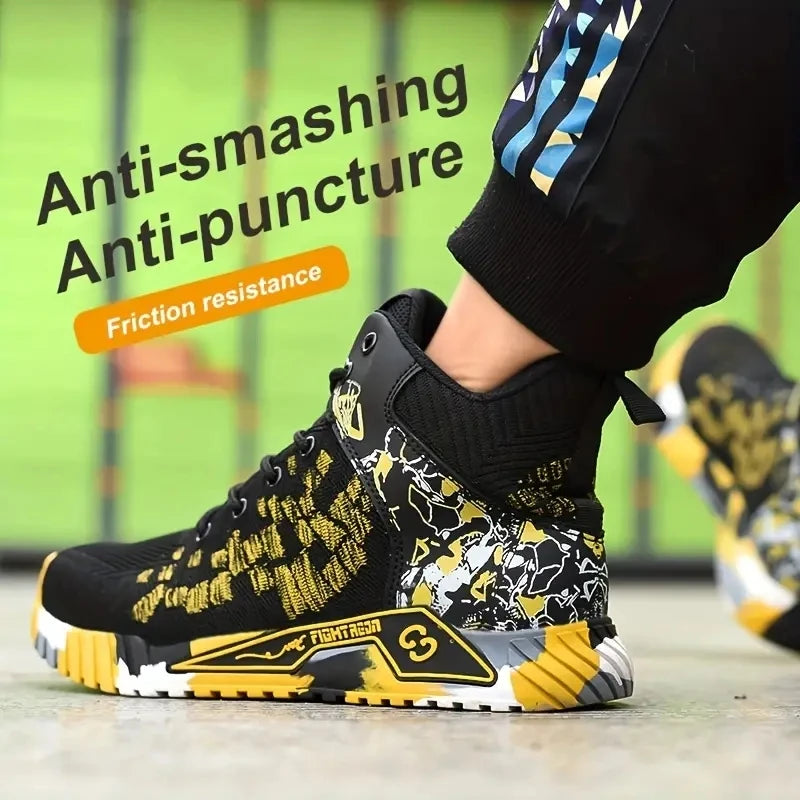 High Top Safety Shoes Men Work Shoes Men Women Work Safety Boots Men's Work Shoes Fashion Security Protective Boots