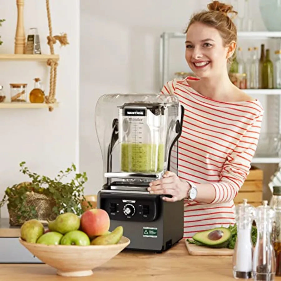 Commercial Quiet Blender for Kitchen Smoothie Protein Shake 2200ml 1800W Countertop Professional Electric Food Machine with Sil