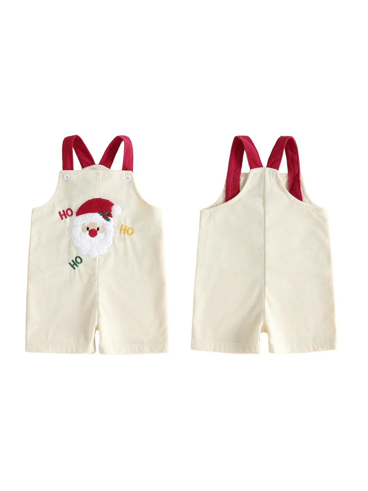 Embroidery Santa Boys Overall Shorts Girls-Boys Embroidery-Santa-Claus Girls Boys Overall Christmas Girls Boys Claus Embroidery