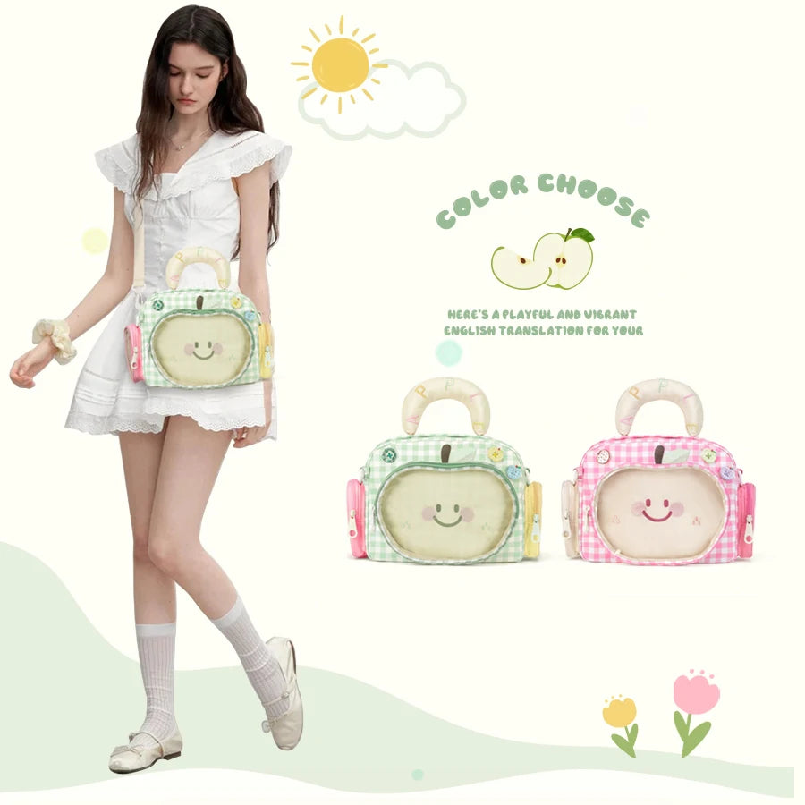 Kabaqoo Cute Apple Ita Bag Women Crossbody PU Leather