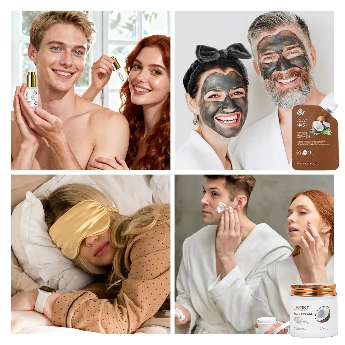 35 Pcs Coconut Vanilla Spa Gift Basket for Women & Men, Face Skin Care Set, Bath Body Set, Self Care Pamper Kit