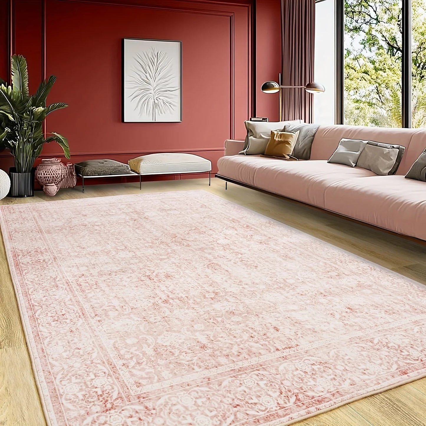 Gnizama Floral Modern Area Rug for Living Room and Bedroom