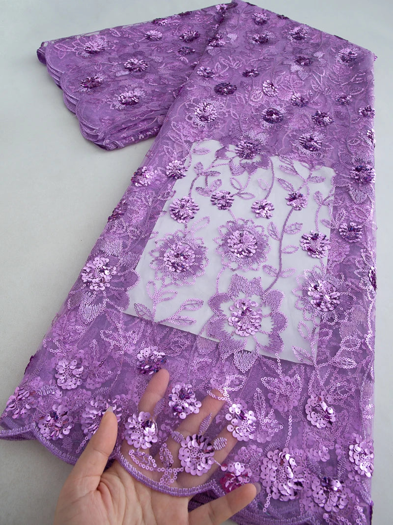 JiaDong Beaded Lace Fabric With Sequins For Party