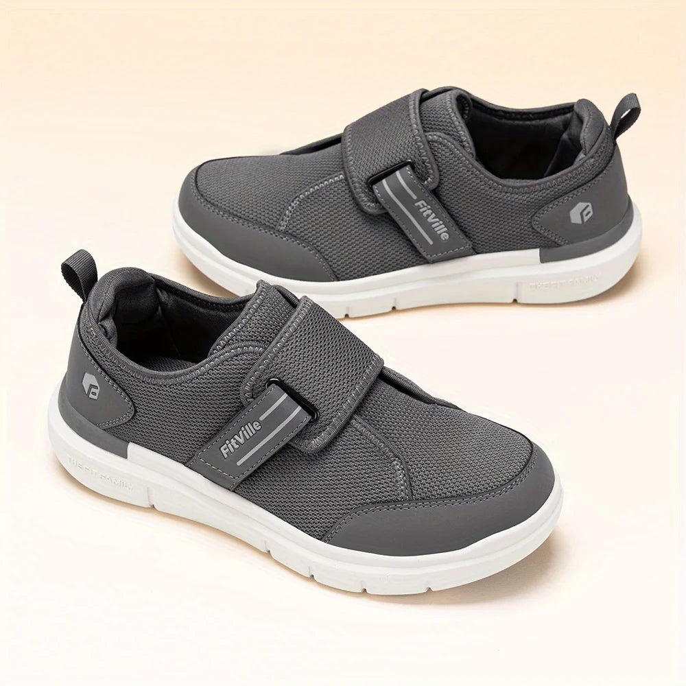 FitVille Men'S Wide Diabetic Shoes 2E Adjustable Straps Orthopedic Comfort Non-Slip For Swollen Feet Senior Shoes Pain Relief