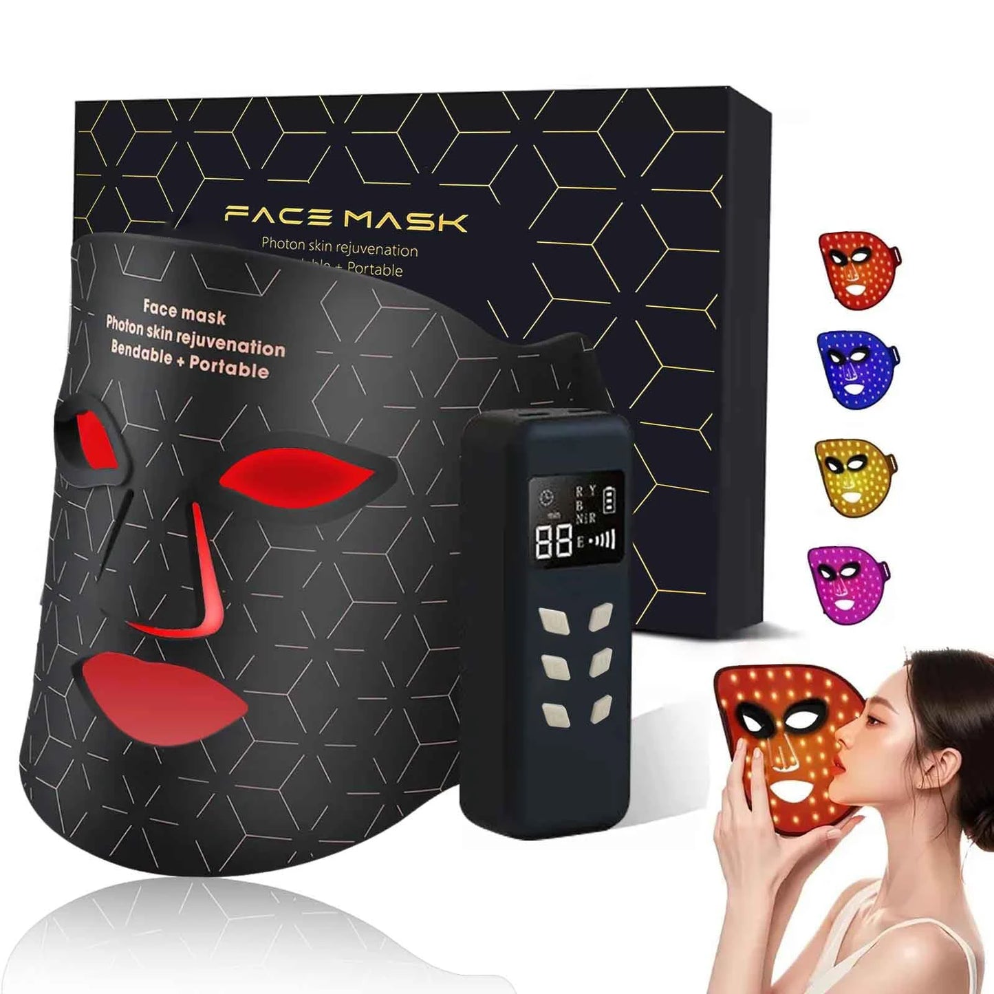 UBilli 4 Modes Portable Led Face Mask Light Therapy