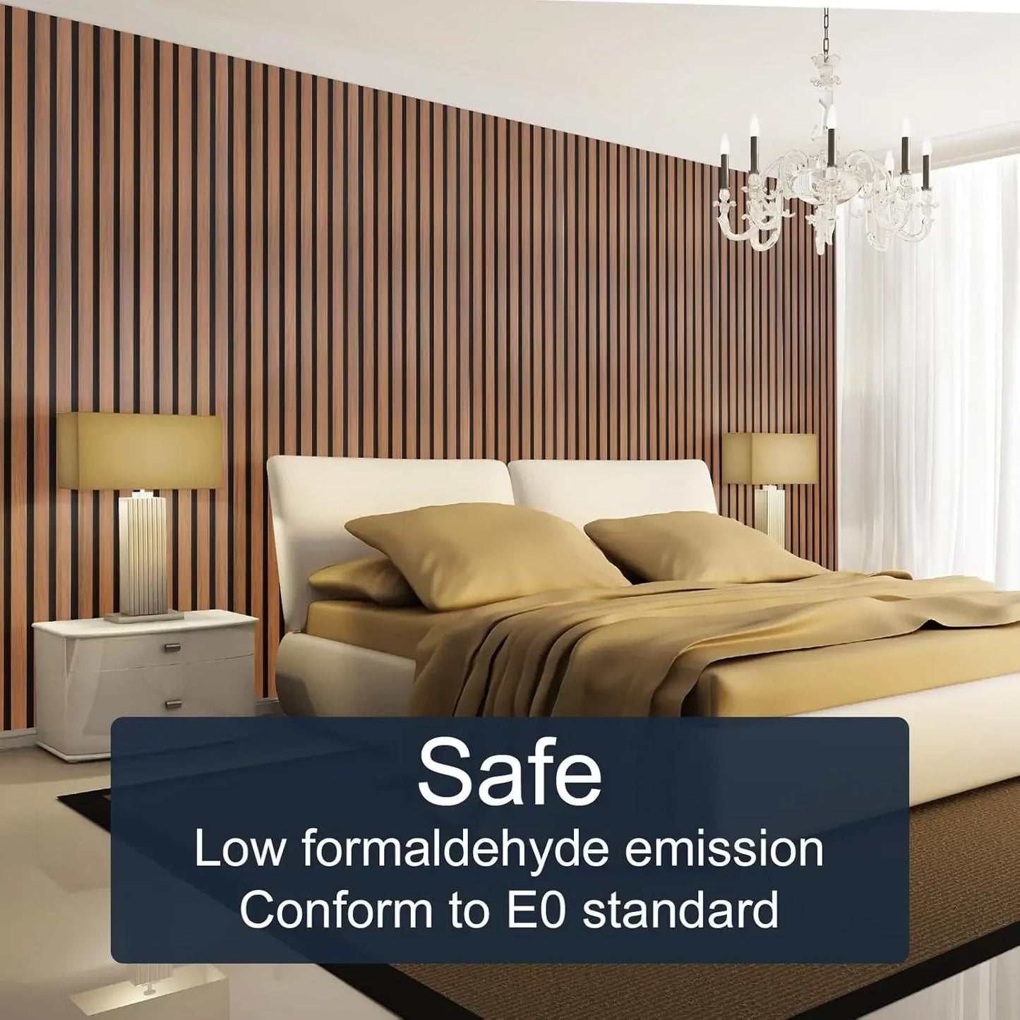 Teak Acoustic Wall Panels Soundproof Wood Slat Panels Interior Decor Noise Cancelling Sound Absorbing Panels