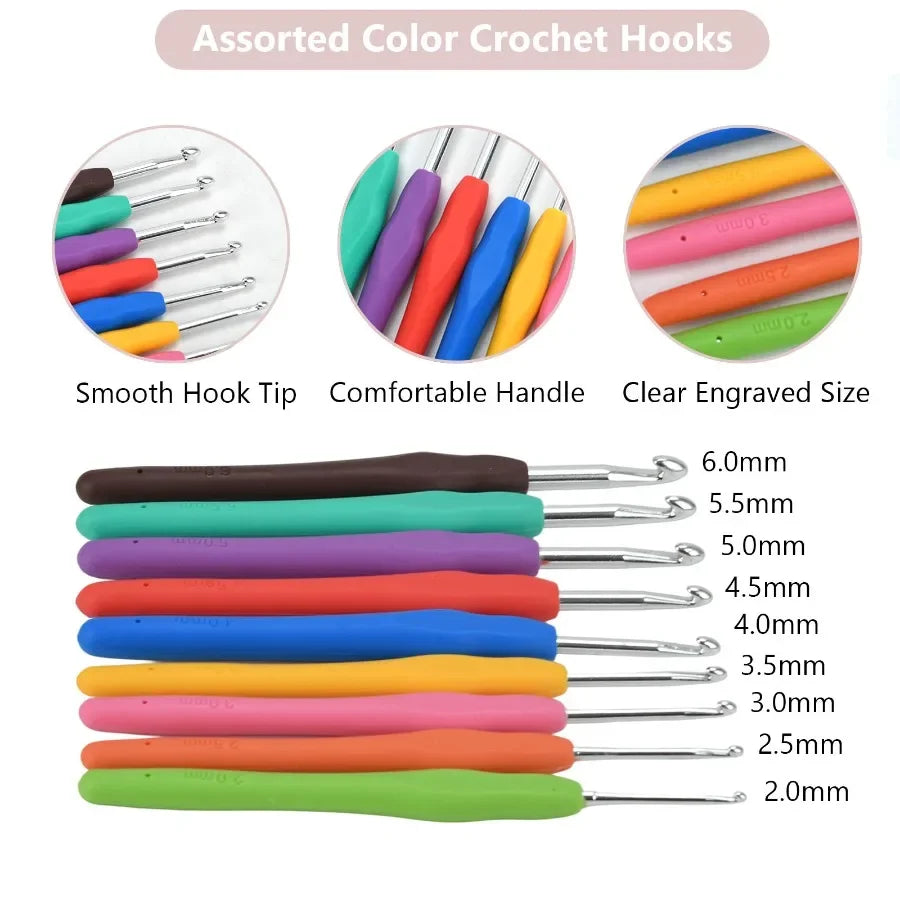 Beginner Crochet Kit With Yarn Hooks And Essential Tools