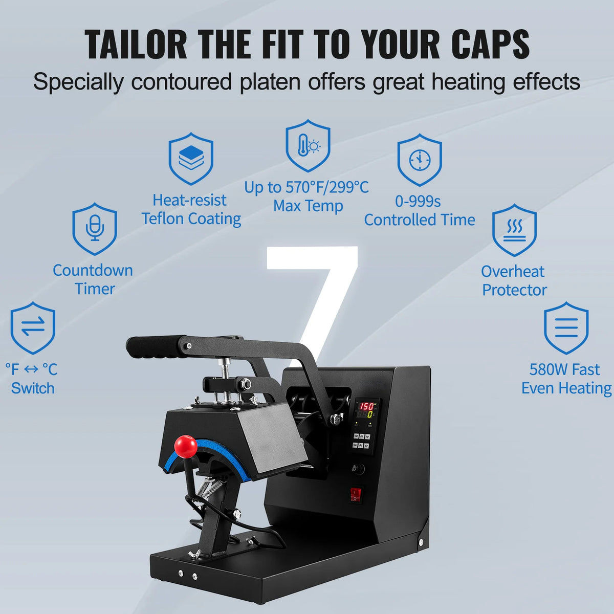 SucceBuy Hat Heat Press Machine with Digital Timer Temperature Control