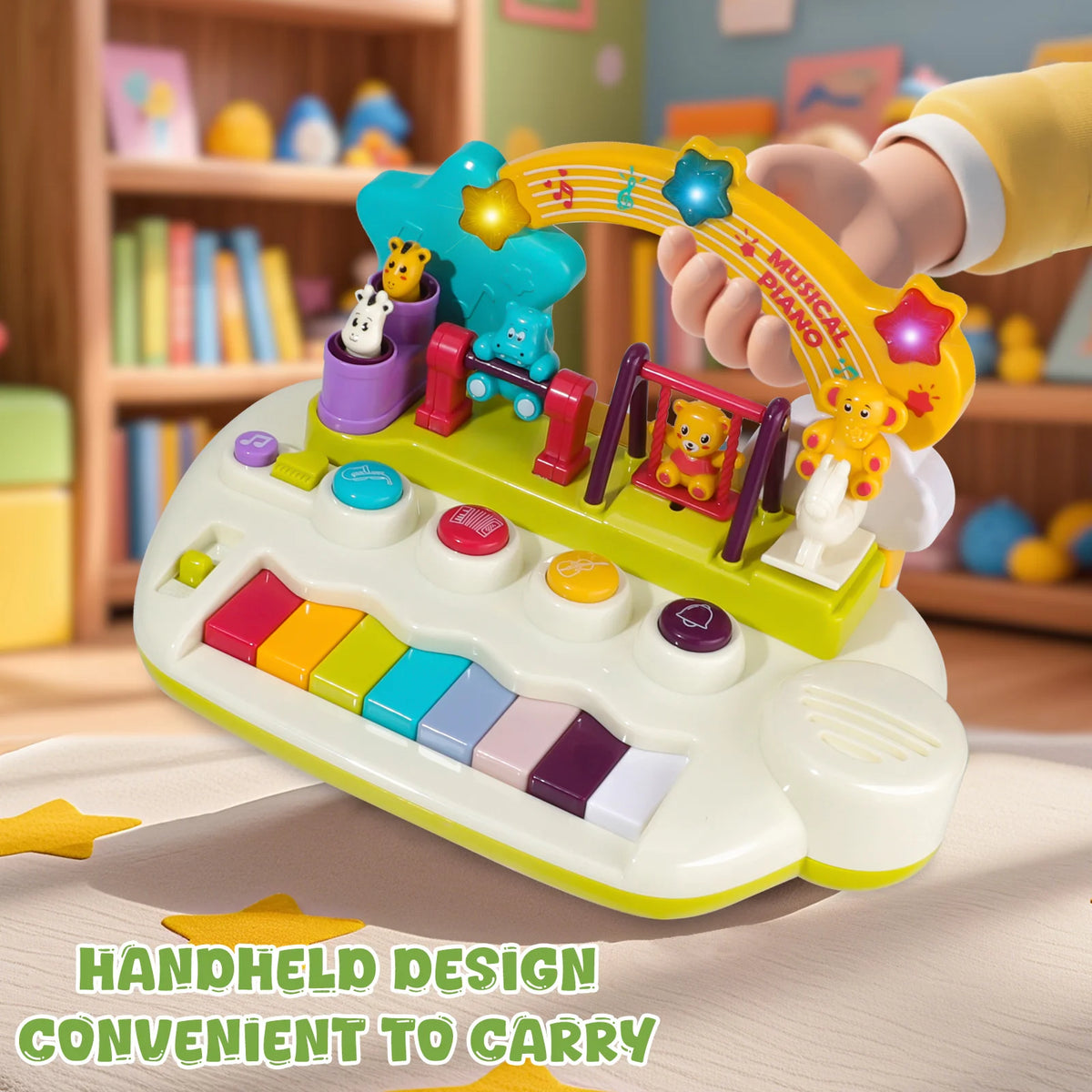 aby Piano Toys for 1+ Years Old Birthday Gifts Animal Light Up Musical Toy Music Toy Instruments Piano Keyboard Toy for Toddlers Infant Learning Educational Interactive Toys 3+ Months