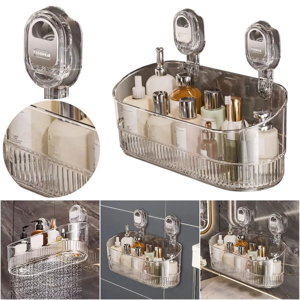 Shunmaii Hanging Shower Shelf With Removable Basket Suction Cup Caddy